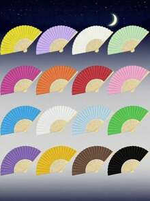 (There Are Minor Defects In The Production Process, But It Will Not Affect The Finished Product) 1PC/2pcs/9pcs/10pcs Colorful Paper Fans, Foldable Fans For Wedding Guests, An Ideal Fashion Accessory And Gift (The Front Of The Fan Is Intact, But The Back May Inevitably Have Some Staining, Please Order Carefully If You Mind)