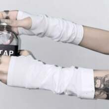 Women Solid Color Sun Block Fingerless Wrist Length Driving GlovesCold Gloves - Black - View 6