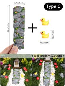 1 Mini Outdoor Stepping Stone Step With 2 Ducklings, Suitable As Accessories For Miniature Models, Miniature Landscapes, And Fairy Gardens. It Is Very Suitable For Miniature Houses, Dollhouse Miniature Models, DIY Handmade Park Paths, And Miniature Landscapes As Landscape Materials