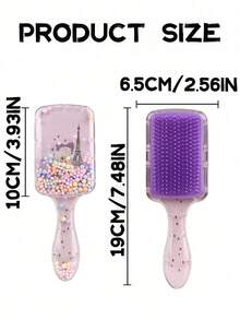 7pcs/6pcs/5pcs/4pcs/2pcs/1pc Square Comb Spray Bottle Set, Cartoon Iron Tower Printing Anti-Static Plastic Comb, Portable Pattern Hair Pulling Needle, High-Pressure Atomization Spray Bottle, Suitable For Girls, Ordinary Hair, Durable ABS Handle, Lovely Square Design, Hairdressing Tool Set ,Hair Styling Tools ,Hair Styling Kit