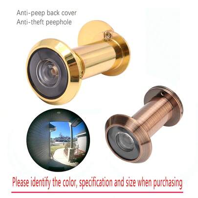 1pc 200-Degree Peephole Viewer Door Cam Viewer Set, Suitable For 35-60mm Thickness Doors With Rotatable Privacy Cover, For Home, Office, Hotel
