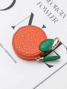 1个水果图案钱包钥匙扣，水果挂饰，兼容AirTag和钱包的零钱包，可爱迷你钥匙扣钱包，送给女孩/女士的礼物，迷你钱包，零钱包，圣诞节礼物，女士礼物，圣诞袜填充物 - 彩色 - 查看 9