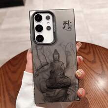 Diseño de patrón de montaña de cinco dedos de Buda para  Galaxy S25ULTRA, S24PLUS, S23FE, S21PRO, S22, S20+, A03S, A05S, A14, A31, A53, A34, A10, A04E, M04, A33, A35, A55, A72, A71, A70, A22, A16, A06, A20S, A54 Funda especial para teléfono móvil , anti-suciedad, a la moda, moderna, colorida plateada imd - Mezcla de colores - Ver 8