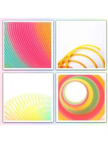 1 juguete de resorte en espiral con aspecto de arcoíris, un anillo mágico de descompresión, regalo de cumpleaños o festividad para niños y niñas (color aleatorio) - Multicolor - Ver 5