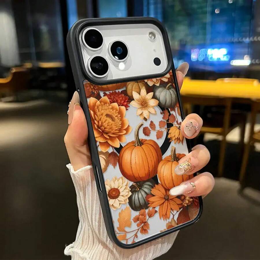 Funda de teléfono anti-caída, ultra delgada, transparente y colorida, compatible con iPhone 17 Pro Max, 16, 16e, 15 Plus, 14, 13, 12, 11, XS Max, XR, con diseño de flores de otoño, resistente a los arañazos y no amarillento, de alta calidad y material duradero, como regalo para usuarios de smartphone - Azul - Ver 1