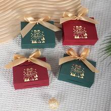 5PCS/10PCS Christmas Bell Snowflake Printed Candy Gift Box,Christmas Treat Boxes Candy Bags, Holiday Party Treat Cookie Goodie Snack Gift Packaging,Christmas Goody Gift Boxes - Wave Cover - View 2