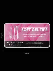 550Pcs Full Cover Press On Nail Tips Coffin French False Fake Soak Off Gel Nail Extension Tips Capsule DIY Nail Supplies For Women Girls