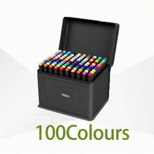 168/120/100/80/60 Colors Artist Marker Pens, Dual Tip Drawing Pens, Suitable For Artists Painting, Sketching, Coloring, Illustration, Anime Design, Art Sketch Drawing Pen Set, Christmas And Birthday Gift, Easter Gift, 204/262/48/40/36/30/30/24/12 Colors Back To School - Black - View 10