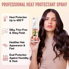 Goiple 450°F 热防护及紫外线防护喷雾，热防护精华液，有效抵御直板夹、卷发棒和吹风机的高温损伤，蕴含椰子油，滋润修护秀发，提升秀发健康、柔顺和光泽，适用于卷发、波浪发、直发及假发（100毫升/200毫升/300毫升） - 紅色 - 查看 6