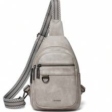 Sling Bag For Women Men Vegan Leather Crossbody Bags Fanny Pack Purse Backpack Over Shoulder Bag Travel Anti Theft,Vacation Essentials&Back-To-School Essentials - 淺灰色 - 查看 9