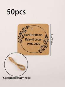 10/20/50张定制圣诞礼物标签，5厘米/6厘米方形牛皮纸卡片，可定制文字，花环图案，花卉图案，服装礼品卡，适用于节日礼物装饰标签、鲜花装饰标签、瓶子装饰标签、甜点包装装饰标签，也适用于节日礼物、节日装饰、送给孩子、女儿、父亲、母亲、祖父母、家人和情侣的礼物。 - 白色 - 查看 16