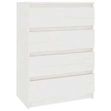 Side Cabinet White 60x36x84 Cm Solid Pinewood - White - View 3