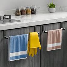 Suporte para toalhas de porta de armário (1 unidade) - Gancho compacto sem furos, ideal para cozinha, banheiro e armários - Perfeito para pendurar toalhas e panos de prato - Fácil instalação, organização de cozinha, armazenamento no banheiro, acessórios modernos para casa, utensílios de cozinha - Multicolorido - Ver 7