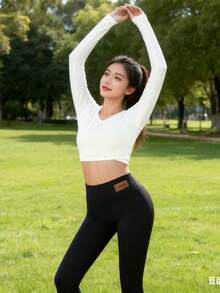 Women's High-Waisted Winter Warm Thickened Leggings - Full Length - High-Rise Stretch Workout Pants With A Waistbandless Design And A Smooth Texture, Perfect For Fitness, Yoga, And Layering - Machine Washable Thermal Leggings (Waistband Not Included) - Elastic High-Waisted Leggings With Natural Details And Solid Colors, Perfect For Fitness And Training - Thermal Pants, Women's Winter Warm Soft-Touch Leggings With Fleece And Thickness - màu đen - Xem 4