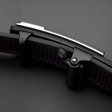 Men's Casual Black Automatic Buckle Belt - Fashionable Business Style, Ideal Gift For Husband Or Boyfriend, PU Material Suitable For Jeans And Office Wear