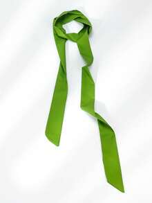 半条装女士长款装饰围巾 - 纯色时尚发带，发饰 - 优雅的办公颈巾，适合休闲和正式场合、海滩、度假 - 彩色 - 查看 5