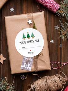 35pc Or 63pc Personalized Christmas Stickers, Supporting Text Customization, With A Size Of 4x4 Cm, Made Of PVC Material, Waterproof And Wear-Resistant, Suitable For Various Occasions.