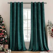 2 Panels Blackout Curtains Solid Soft Grommet Mustard Yellow Thermal Insulated Soundproof Room Darkening Curtains/Drapes/Panels Fall Living Room Bedroom 52 X 90 Inch - 深綠色 - 查看 12