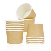 10pcs/20pcs/50pcs Kraft Color Mini Ice Cream Cups Paper Frozen Yogurt Bowls Hot And Cold Foods Perfect For Fall Birthday Thanksgiving Day Party Supplies Favors - True Color - View 4