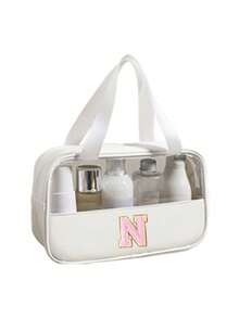 1 túi đựng đồ vệ sinh cá nhân đa năng bằng PVC, túi đựng mỹ phẩm PVC trong suốt, túi trang điểm dung tích lớn, túi trang điểm tự thiết kế chữ cái, túi đựng đồ du lịch chống thấm nước, túi đựng mỹ phẩm du lịch tối giản với nhãn dán chữ cái, thích hợp đựng mỹ phẩm, nước hoa, đi biển, trường học, phòng tắm, lễ hội, Ngày của Mẹ, Giáng sinh, món quà tuyệt vời cho mẹ, gia đình, bạn bè, túi đựng đồ vệ sinh cá nhân du lịch unisex, túi trang điểm phòng tắm. - Nhiều màu - Xem 53