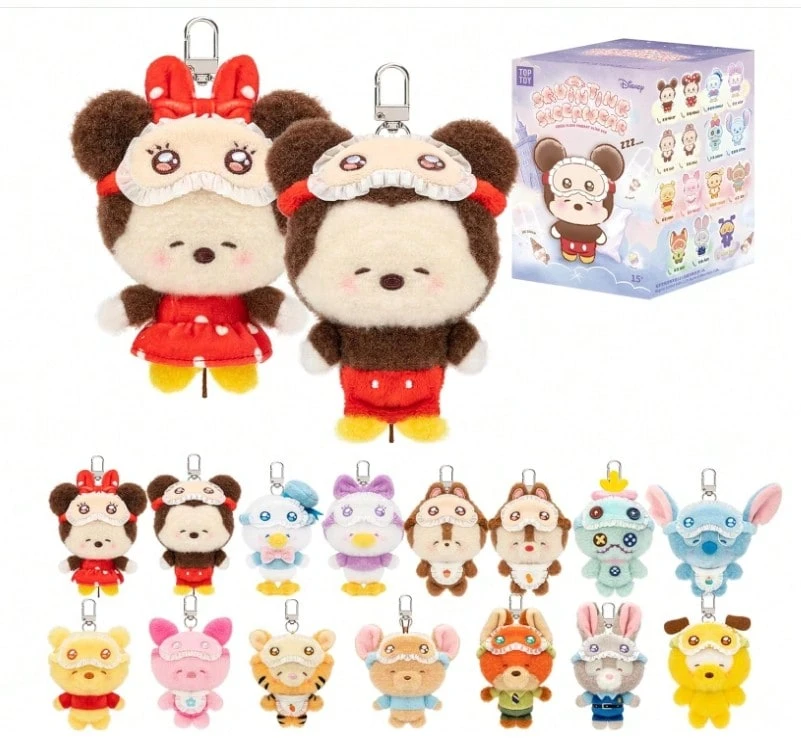 Miniso TOPTOY 眯眼睡衣系列盲盒收藏玩具，附角色卡，可爱女孩礼物，可作摆件 - 彩色 - 查看 1