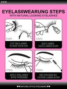 False Lashes 7pairs Faux Mink Lashes Tail Elongated False Eyelashes Gift For Women & Girl