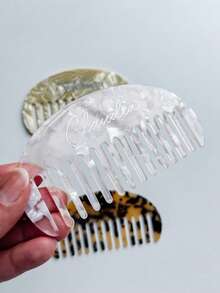 Customized Travel Hair Brush | Carved Wide-Tooth Comb | Bridesmaid Gift | Unique Wedding Gift | Wedding Party Favor | Personalized Comb, Forest Tones - Multicolor - View 4