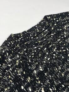 Colete feminino de malha brilhante com decote em V, adequado para encontros noturnos, outono/inverno