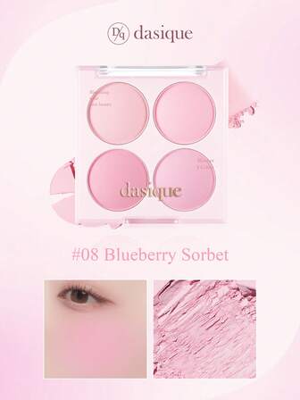  Dasique 4-Color Matte Blush Palette, Highly Pigmented Non-Fading Long Lasting Glowing Lightweight Natural Blush Face Makeup Blush Vegan Formula,Fancy Fashion Women Brand Make Up,Christmas Gifts Holiday Essential Gifts For Women