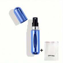 Perfume Refill Bottle Portable Mini Refillable Spray Can, Empty Cosmetic Container Travel 0.17oz + 1 OPP Bag, Mini Refillable Perfume Bottle, Bottom Filled Travel Perfume Spray Bottle, Vintage Perfume Spray Bottle, Glass Perfume Bottle, Portable Fragrance Container, Portable Scent, Fashion Perfume Bottle, Compact Sprayer, High Quality Sprayer, Leakproof Spray Head, Perfume Dispenser, Frequent Traveler, Perfume Lovers - Màu xanh sáng - Xem 2