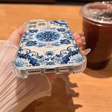 Funda de Teléfono Transparente con Patrón de Porcelana Azul y Blanca Creativa, Nueva, Antigolpes de Cuatro Esquinas para iPhone17,16,15,14,13,12/iPhone16,15,14Plus/iPhone17,16,15,14,13,12Pro/iPhone17,16,15,14,13,12ProMax/iPhone17/para 11/11Pro Accesorios de Teléfono, Adecuada para Regalos de Todas las Estaciones - Colores mixtos - Ver 8