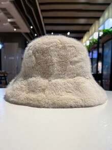 1pc Women's Autumn/Winter Plush Thickened Warm Faux Mink Fur Bucket Hat, Casual Versatile Knit Cap Suitable For Daily Use Winter Warm - Multicolor - View 8