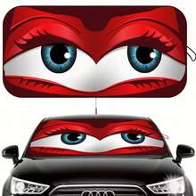 1 pieza Parasol de ojo de coche divertido, a prueba de sol, protección UV, plegable, material 210T ennegrecido, mantiene su vehículo fresco, adecuado para parabrisas automotriz