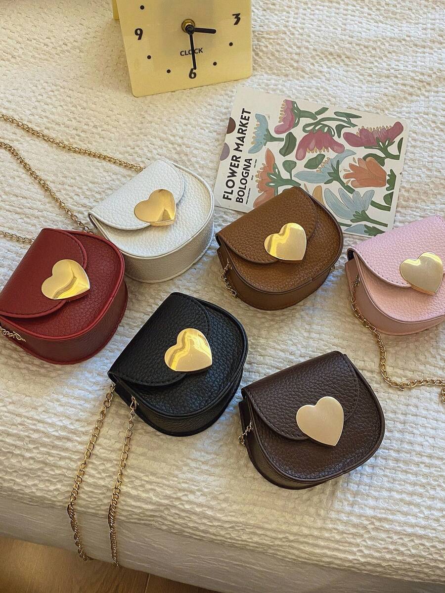 Fashionable Heart-Shaped Crossbody Coin Purse For Girls - A - View 1