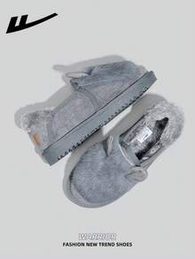 1 Pair WARRIOR Women's Autumn/Winter Warm Sports Shoes, Lace-Up Soft Sole Casual Shoes, Low-Top Outdoor Flat Shoes, Thermal Lined, Commuting Shoes, Round Toe Low Heel Non-Slip Solid Color Elegant Soft Bottom Hiking Shoes, Suitable For Students Graduation Photos, Women Low-Top Leather Sports Skateboard Shoes