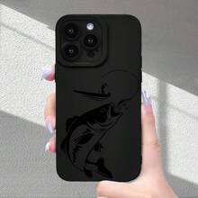 Funda de Teléfono con Patrón de Pescador y Peces Grandes, Textura Mate de Alta Calidad, Protección Completa de Cámara, Anticaída, Antihuellas, Adecuada para 16/15/14/12/11/X/XR/XS/8//SE Plus Pro Series, Regalo Perfecto para Familia y Amigos - Colores mixtos - Ver 7