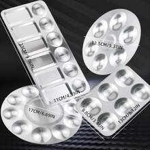 Paleta de pigmentos de pintura de aluminio, paleta, herramientas de cerámica, paleta de aluminio - cuadrado de 6 agujeros - Ver 2