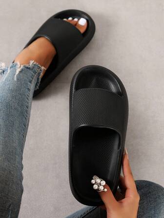 Women's Comfortable Soft-Sole Slippers, EVA Non-Slip Waterproof Bathroom/Dorm/Office Slippers With Comfortable Footbed, Suitable For Summer Beach Wear