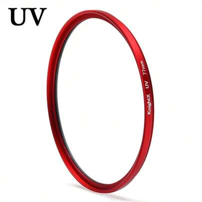 KnightX Filtro UV de marco rojo KnightX de 49, 52, 55, 58, 62, 67, 72, 77 mm para protector de lente de cámara DSLR SLR de Canon Nikon