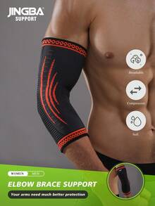 1 chiếc ống tay co giãn unisex - Ống tay nén thoáng khí, thích hợp cho thể thao, tập thể dục, bóng rổ và cử tạ. - trái cam - Xem 1