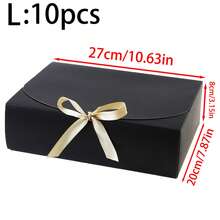 10pcs/5pcs/2pcs - White/Black/Pink/Brown Gift Box With Lid, Gift Box With Ribbon For Bridesmaid Proposal Box, Gift Box For Wedding, Birthday Gift, Shower Party And Other Parties, Valentine's Day Gifts, Valentine Day,Packaging, Birthday, DIY Making, Beauty Storage BOX,Graduation Gift Packaging, Wedding Party Decoration Box