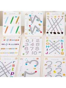 Sách bài tập 32 trang có thể tái sử dụng, bao gồm các bài tập viết số và chữ cái, rèn luyện kiểm soát bút và rèn luyện kiểm soát giáo dục vẽ, và phát triển kỹ năng viết, quà tặng Giáng sinh, quà Giáng sinh - Nhiều màu - Xem 6