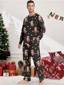 Printstory Customized Men's Shoulder Pajama Set, Personalize Any Pattern, Unique Gift For Family And Friends, Christmas - Multicolor - View 4