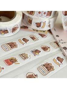 1/3/6/10pcs Kabibala Waterproof Stickers, 500 Sheets - High Adhesive, No Residue, Cute Animal & Food Patterns - Great For Back To School Rewards, Can Stick On Water Bottles, Laptops, Scrapbooks - Fun Reward Gift, Adorable Stickers - Multicolor - View 4