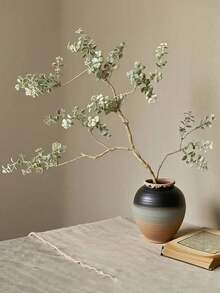 36.22-Inch Realistic Artificial Eucalyptus Branch With White Flowers - Greenery Indoor/Outdoor Faux Greenerry, Perfect For Weddings And Home Decorations Tabletop Centerpiece Decoration - Green - View 4
