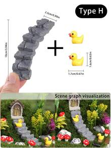 1 Mini Outdoor Stepping Stone Step With 2 Ducklings, Suitable As Accessories For Miniature Models, Miniature Landscapes, And Fairy Gardens. It Is Very Suitable For Miniature Houses, Dollhouse Miniature Models, DIY Handmade Park Paths, And Miniature Landscapes As Landscape Materials