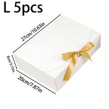 2/5/10个装 - 白色/黑色/粉色/棕色礼盒，带盖和丝带，适用于伴娘邀请函、婚礼、生日礼物、婴儿派对、聚会、情人节礼物及其他场合 - 彩色 - 查看 21