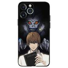 Funda de teléfono D- L Light Yagami para Apple , 13, 14, 13, 12, 11, XS, XR, X, 8, 7, Pro, Max, Plus, Mini, cubierta de silicona, negra, compatible con funda  17, funda  17 Pro, funda  17 Pro Max - z5 - Ver 2
