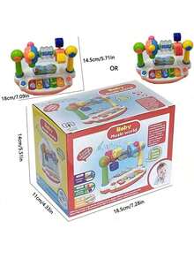 1 pieza Juguete de piano electrónico de zorro bebé, juguete de música inteligente multifuncional para educación temprana, adecuado como regalo para bebés (color y patrón de expresión aleatorios) - Multicolor - Ver 9