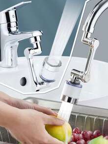 1080° ABS Material Rotatable Robotic Arm Universal Faucet, 2 Water Outlet Modes, Extended Faucet Washbasin Aerator Joint Anti-Splash Artifact